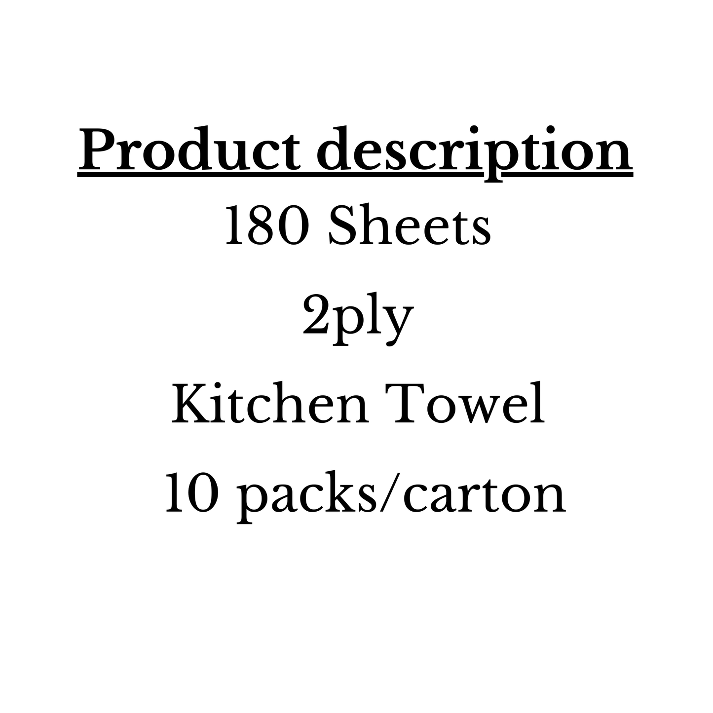 Tissue-V9809A-180 Sheets 2ply Kitchen Towel 10 packs/carton
