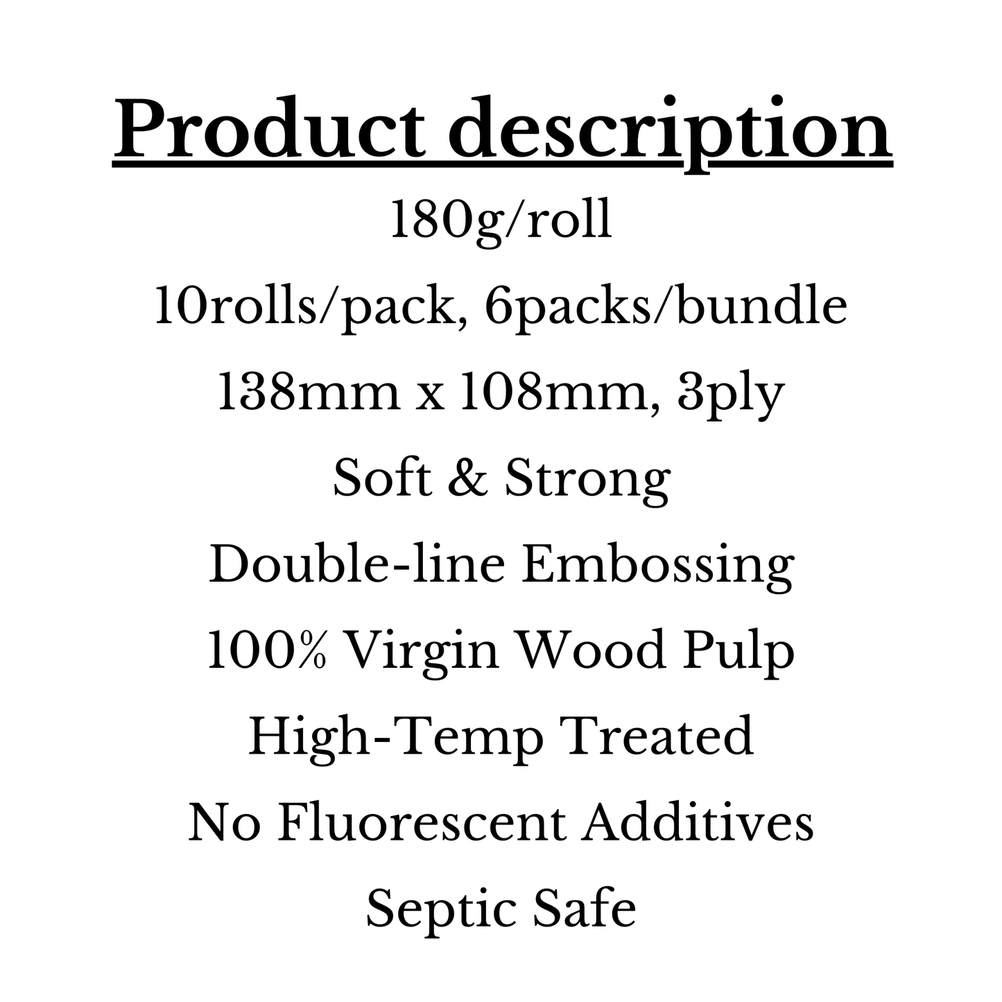 Tissue-V4028-N Vinda Toilet Roll 180g/roll 3-ply 10rolls/pack 6packs/bag