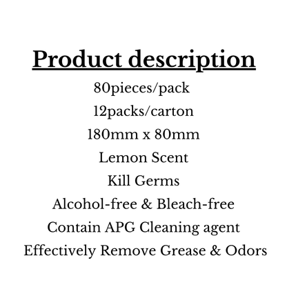 Tissue-VCW4008 Vinda Kitchen disinfecting Wet Wipes 12packs/carton (Lemon Scent)