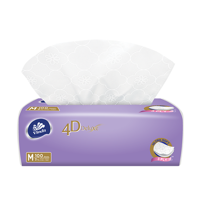 Tissue-VC 2321 Vinda 100 sheets3ply wide 155mm export 4D embossment soft pack facial tissue 5pack/bundel 10bundels/cartoon