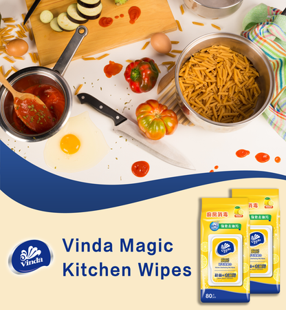 Tissue-VCW4008 Vinda Kitchen disinfecting Wet Wipes 12packs/carton (Lemon Scent)